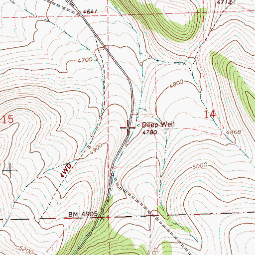 Topographic Map of Deep Well, OR