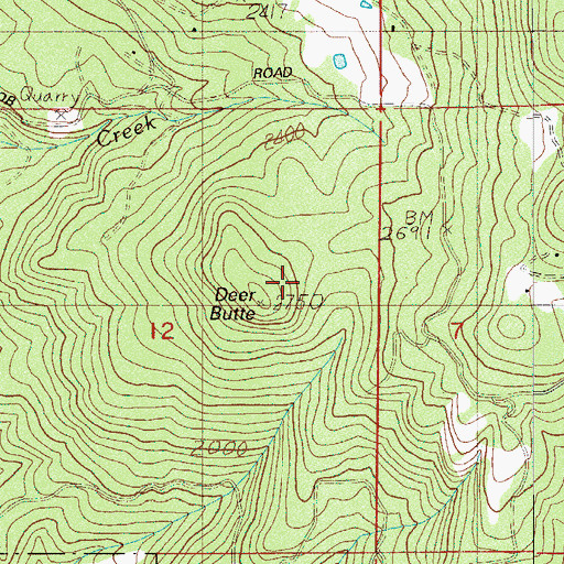 Topographic Map of Deer Butte, OR
