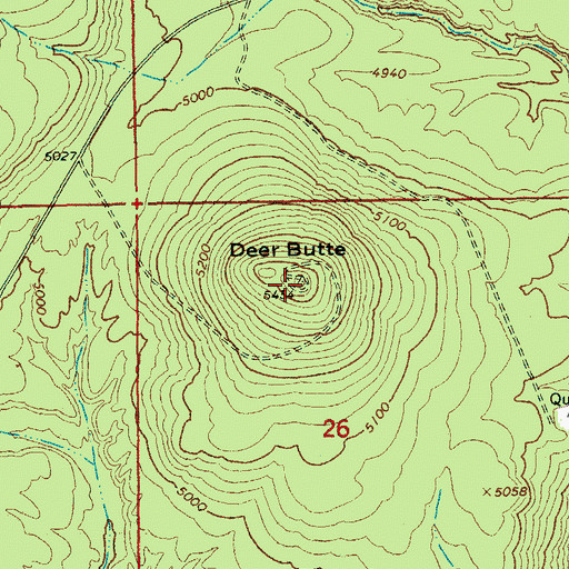 Topographic Map of Deer Butte, OR