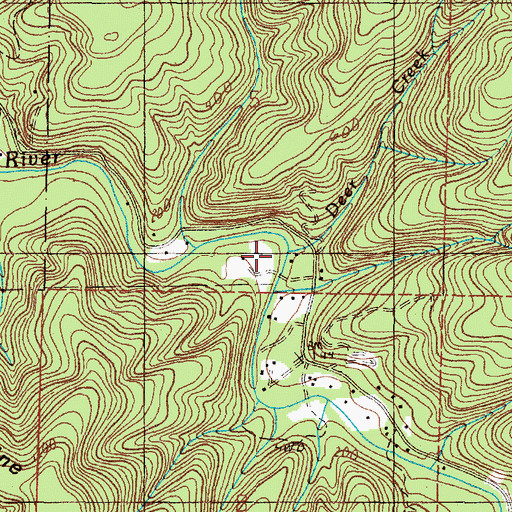 Topographic Map of Deer Creek, OR