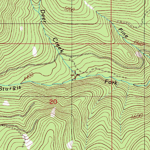 Topographic Map of Deer Creek, OR