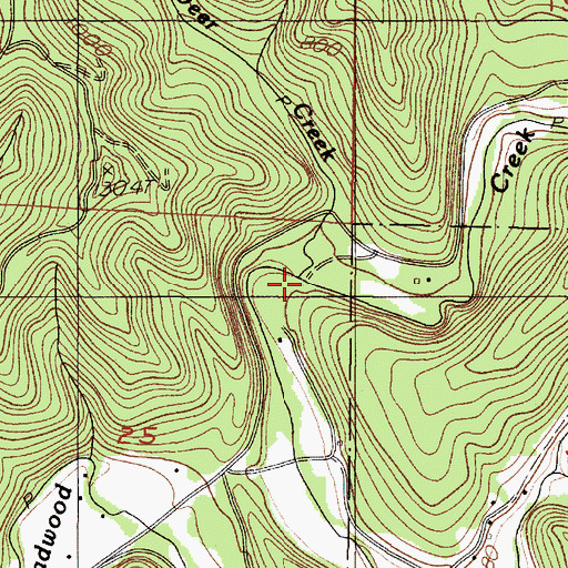 Topographic Map of Deer Creek, OR