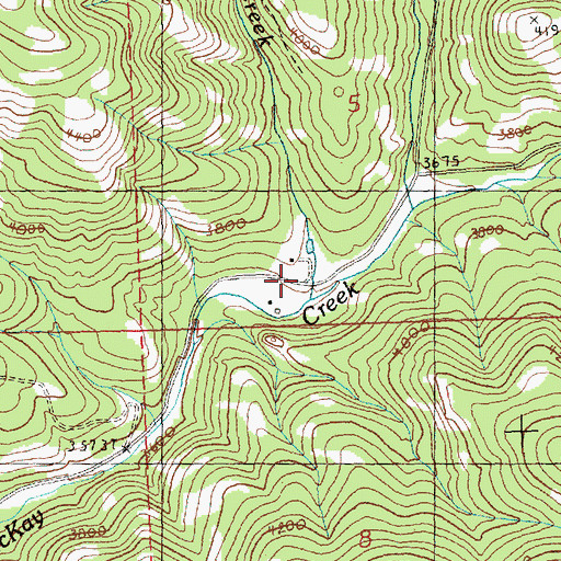Topographic Map of Deer Creek, OR