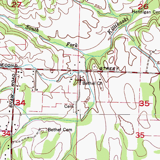 Topographic Map of Bethel Colbert Missionary Baptist Church, AL