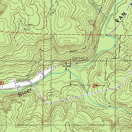 Topographic Map of Deer Creek, OR