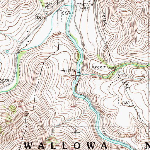 Topographic Map of Deer Creek, OR