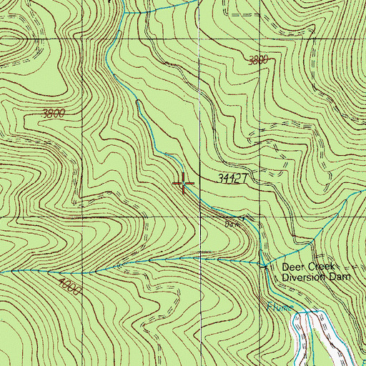Topographic Map of Deer Creek, OR