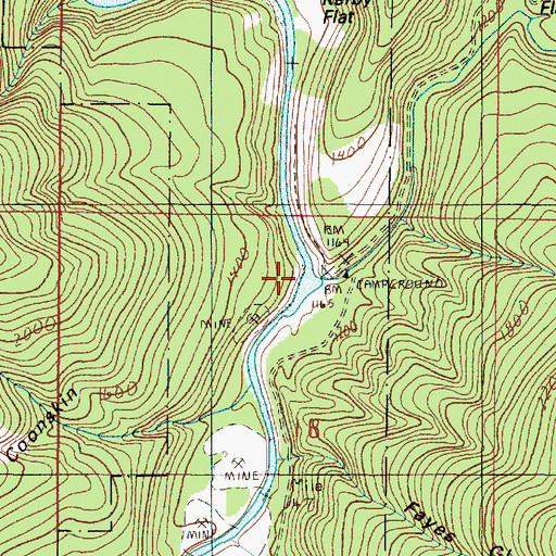 Topographic Map of Deer Creek, OR