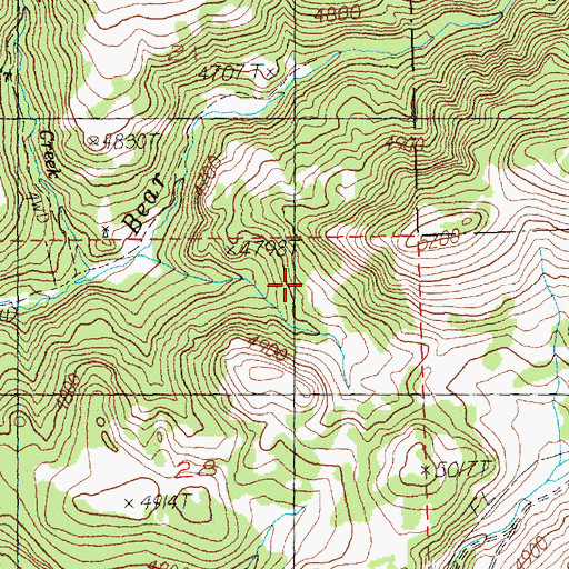 Topographic Map of Deer Creek, OR