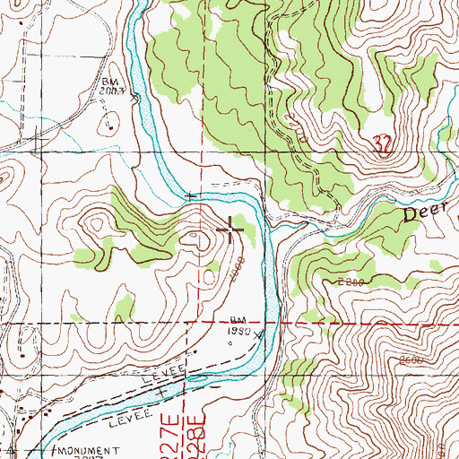 Topographic Map of Deer Creek, OR