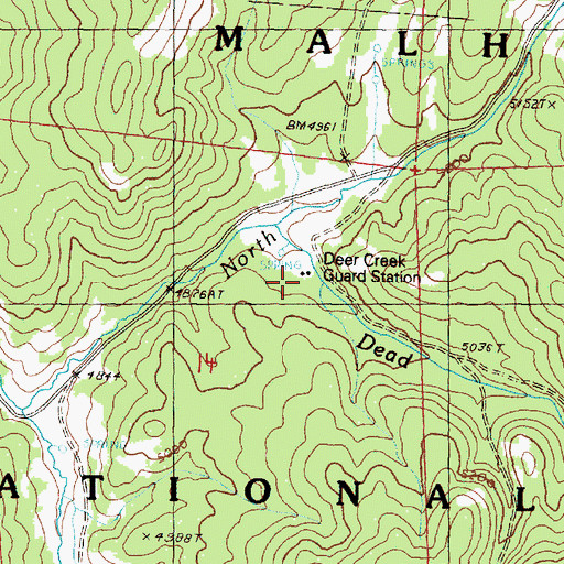 Topographic Map of Deer Creek Guard Station, OR