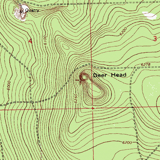 Topographic Map of Deer Head, OR
