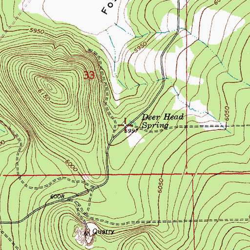 Topographic Map of Deer Head Spring, OR