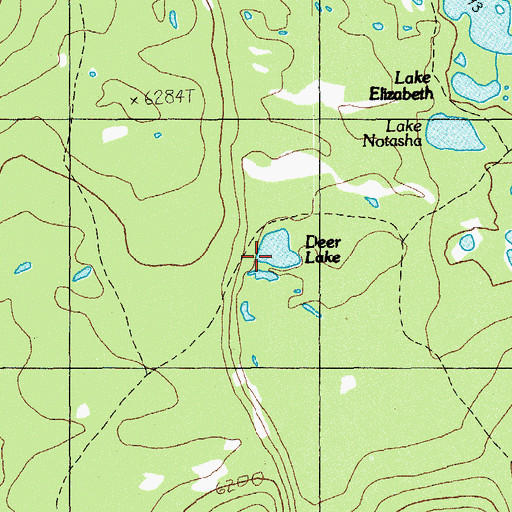 Topographic Map of Deer Lake, OR