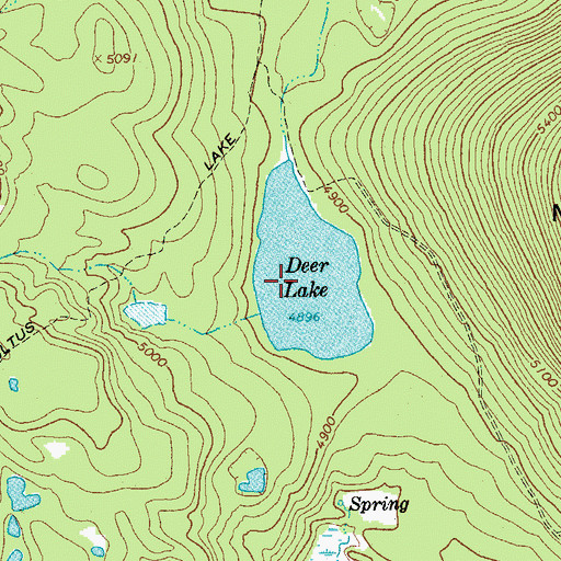 Topographic Map of Deer Lake, OR