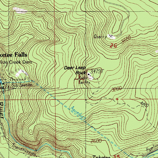 Topographic Map of Deer Leap Rock, OR