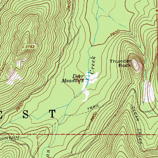 Topographic Map of Deer Meadows, OR
