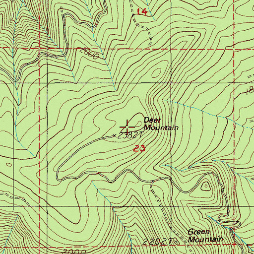 Topographic Map of Deer Mountain, OR