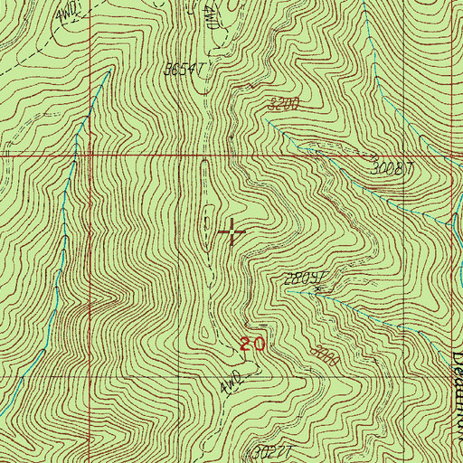 Topographic Map of Deer Spring, OR