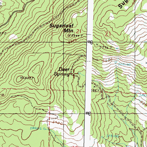 Topographic Map of Deer Spring, OR