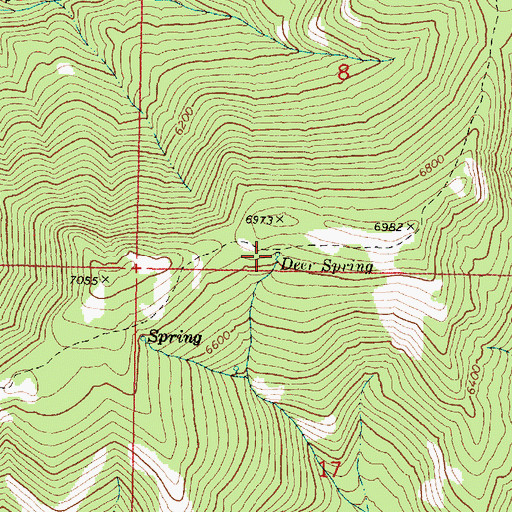 Topographic Map of Deer Spring, OR