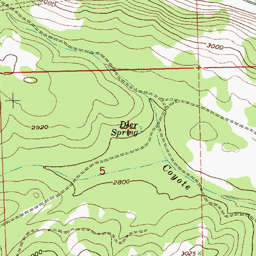 Topographic Map of Deer Spring, OR