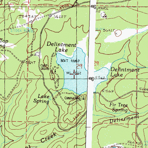 Topographic Map of Delintment Lake, OR