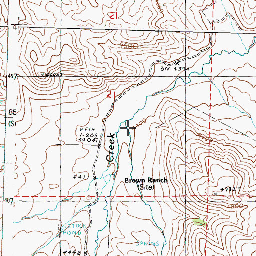 Topographic Map of Delles Creek, OR