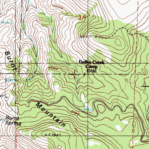 Topographic Map of Delles Creek Camp, OR