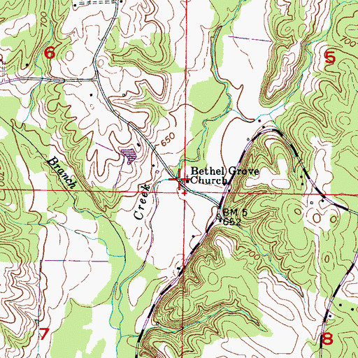 Topographic Map of Bethel Grove Community United Methodist Church, AL