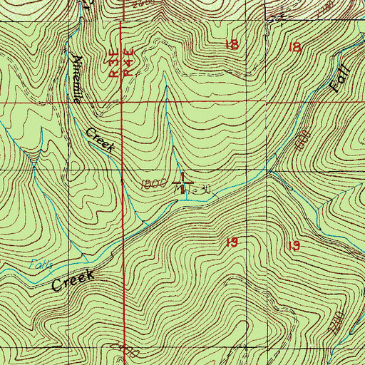 Topographic Map of Delp Creek Shelter, OR