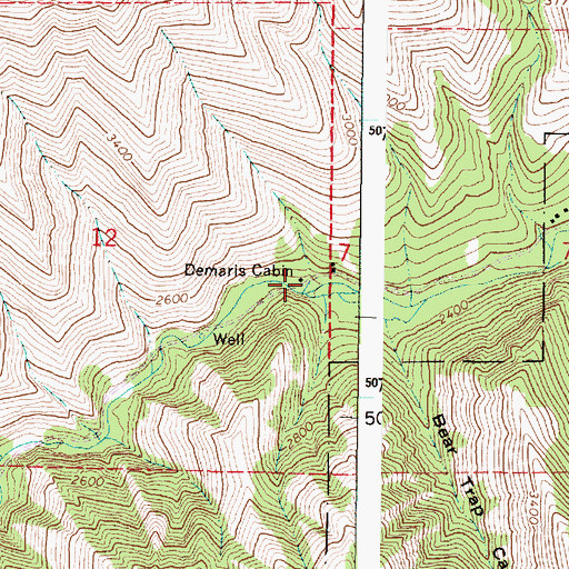 Topographic Map of Demaris Cabin, OR