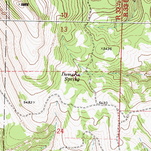 Topographic Map of Demeris Spring, OR
