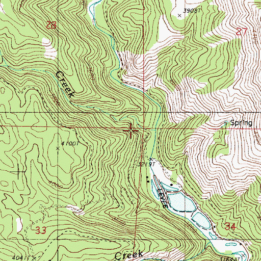 Topographic Map of Dempsey Creek, OR