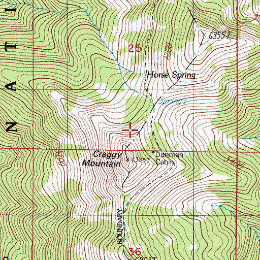 Topographic Map of Denman Cabin, OR