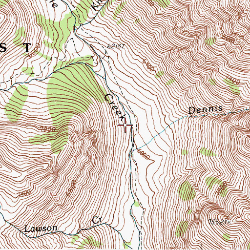 Topographic Map of Dennis Creek, OR