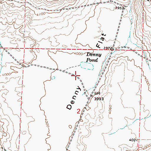 Topographic Map of Denny Flat, OR