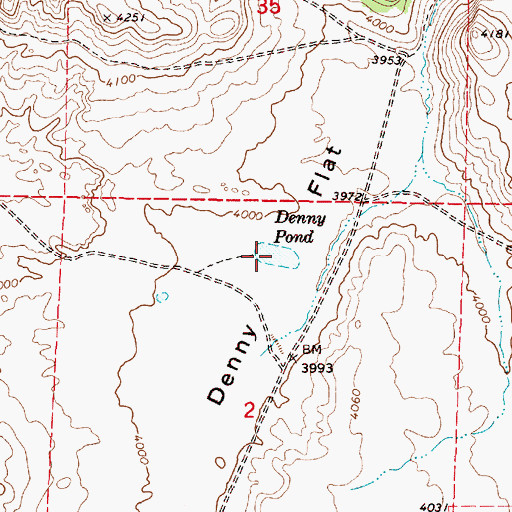 Topographic Map of Denny Pond, OR
