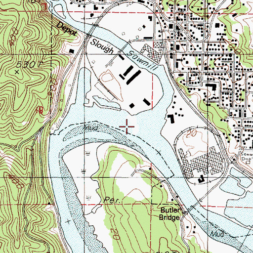Topographic Map of Depot Slough, OR