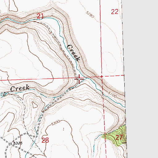 Topographic Map of Deppy Creek, OR