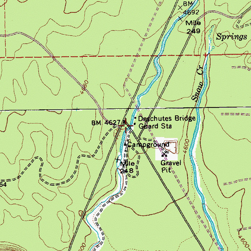 Topographic Map of Deschutes Bridge Guard Station (historical), OR