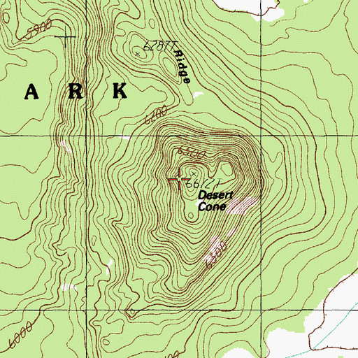 Topographic Map of Desert Cone, OR