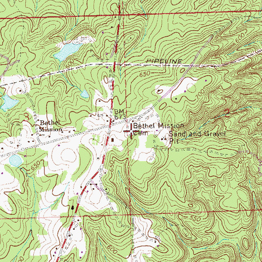 Topographic Map of Bethel Mission Cemetery, AL