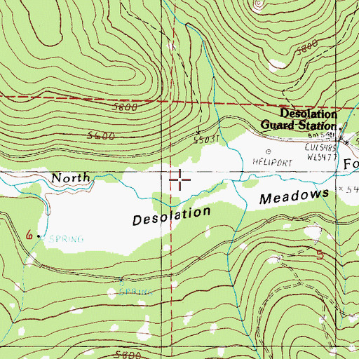 Topographic Map of Desolation Meadows, OR