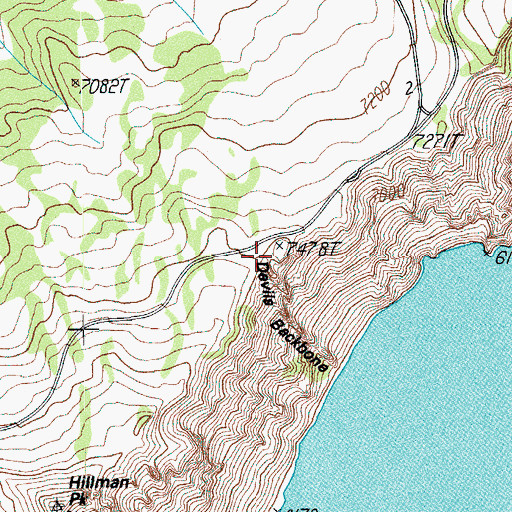 Topographic Map of Devils Backbone, OR
