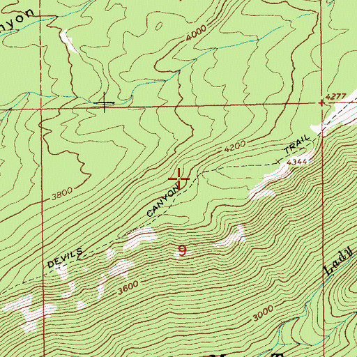 Topographic Map of Devils Canyon Trail, OR