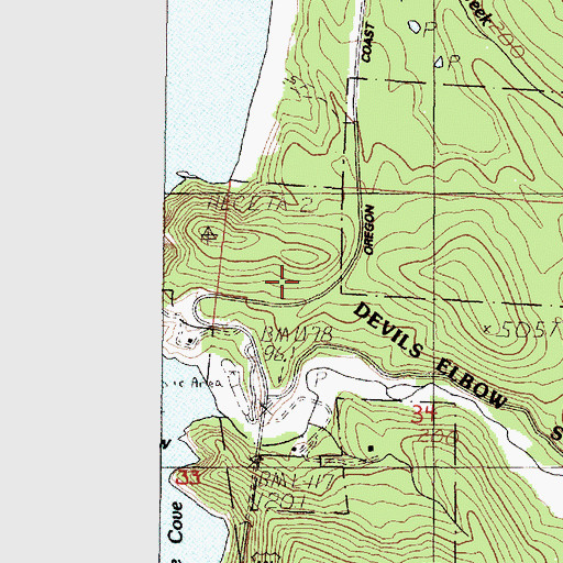 Topographic Map of Heceta Head Lighthouse State Scenic Viewpoint, OR