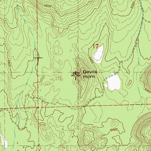 Topographic Map of Devils Horn, OR