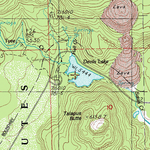 Topographic Map of Devils Lake, OR