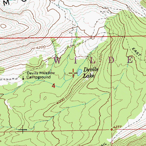 Topographic Map of Devils Lake, OR